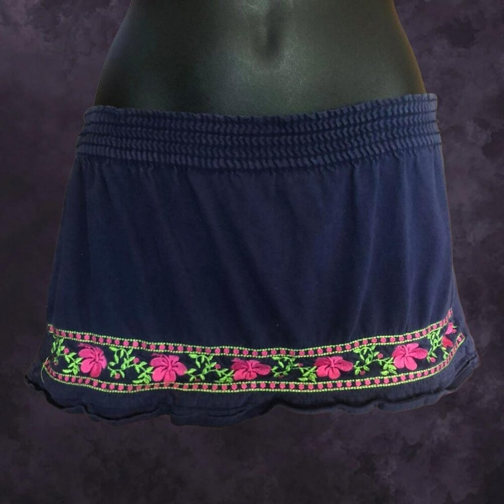 Tangerine Hibiscus Mini Skort
